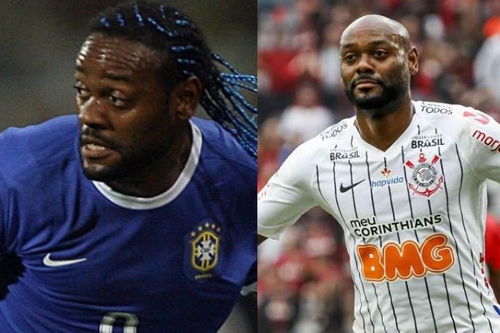 Vagner Love era o 9 da seleção na Copa América de 2007 e hoje em dia segue fazendo gols pelo Corinthians — Foto: Divulgação / Instagram