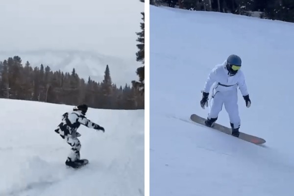 Orlando Bloom e Katy Perry curtem snowboarding (Foto: Reprodução/Instagram)