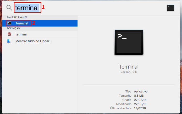 Executando o Terminal no Mac (Foto: Reprodução/Edivaldo Brito)