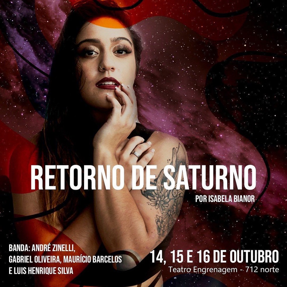 Isabela Bianor apresente primeiro show solo “Retorno de Saturno” — Foto: Foto: divulgação 