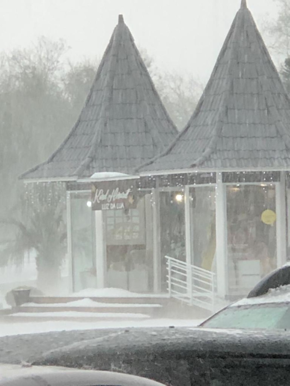 Granizo mudou a paisagem na Serra catarinense — Foto: Dóris Dressel