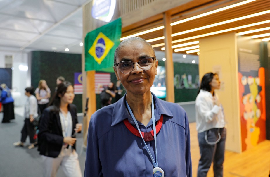 A ex-ministra Marina Silva na COP27, no Egito