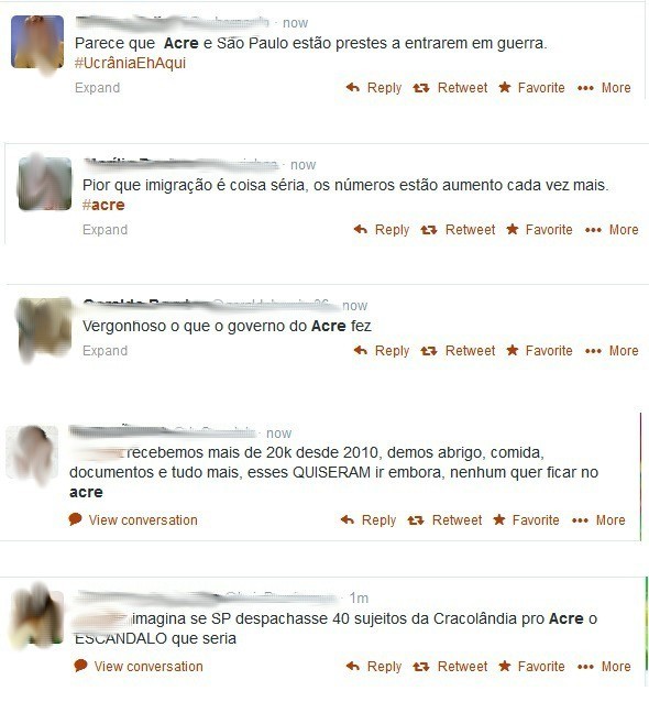 Usuários do Twitter discutiram transferência de imigrantes para São Paulo (Foto: Reprodução/Twitter)