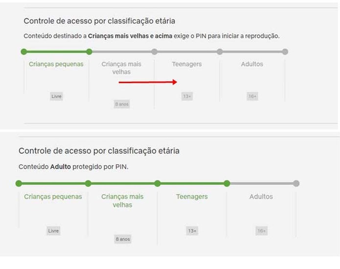 Selecione as faixas etárias que terão livre acesso na Netflix (Foto: Reprodução/Taysa Coelho) Selecione as faixas etárias que terão livre acesso na Netflix (Foto: Reprodução/Taysa Coelho)