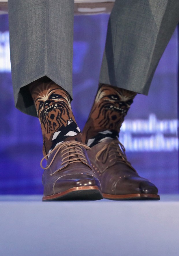 Justin Trudeau, primeiro ministro do Canadá, vira notícia ao usar meias de personagem de Star Wars (Foto: Getty Images)