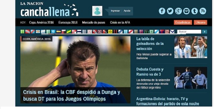 Notícia demissão de Dunga, canchallena (Foto: Reprodução)