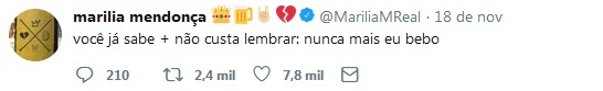 Marília Mendonça responde fã no Twitter (Foto: Reprodução/Twitter)