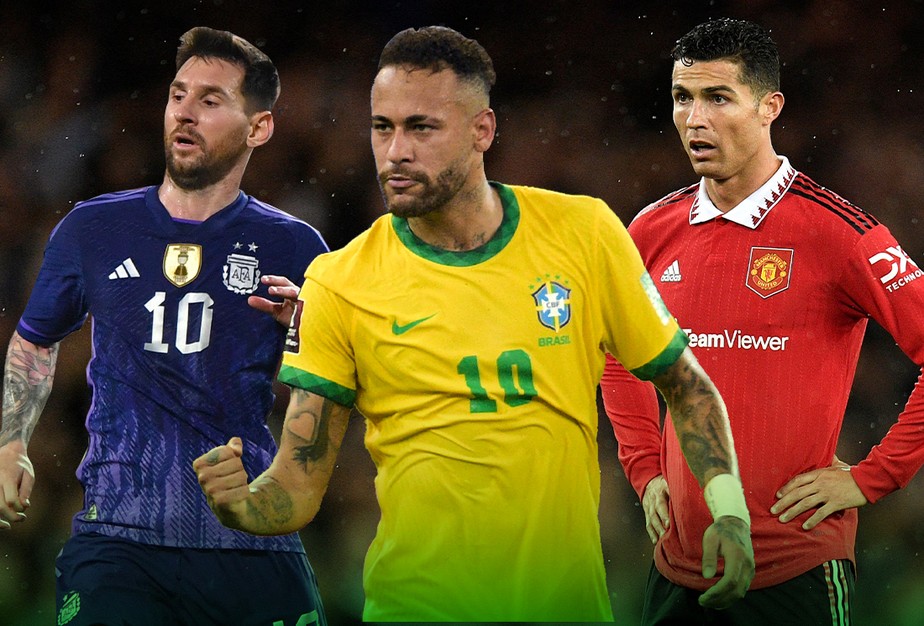 Messi, Neymar e Cristiano Ronaldo: artilheiros de suas respectivas selees