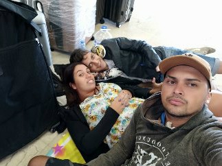 Grupo chegou a dormir no aeroporto em Cancún (Foto: Arquivo pessoal)