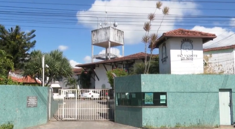 Abrigo São Vicente de Paulo, em Ilhéus, no sul da Bahia — Foto: Reprodução/TV Bahia