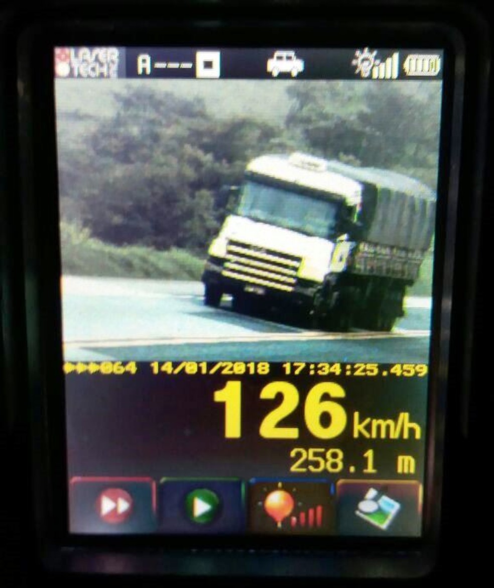 Veículos são flagrados em alta velocidade na BR-262, no Alto Paranaíba (Foto: Polícia Rodoviária Federal)