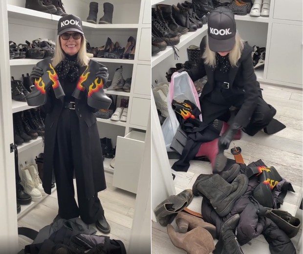 Diane Keaton mostra seu closet e separa roupas e sapatos para doação (Foto: Reprodução/Instagram @diane_keaton)