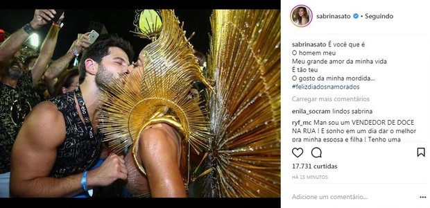 Sabrina se declara para Duda (Foto: Reprodução/Instagram)