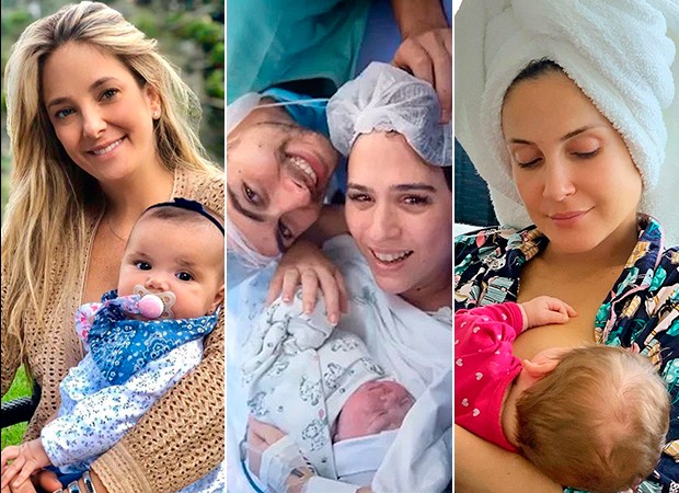 Ticiane Pinheiro com a filha Manuella; Tatá e Rafa com a filha Clara Maria; Caudia Leitte com a filha Bela (Foto: Reprodução/ Instagram)