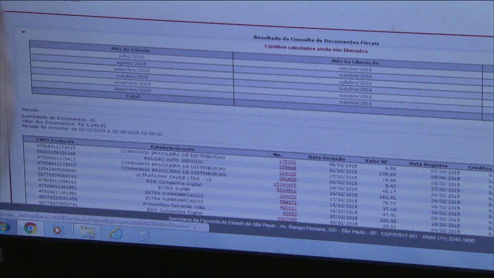 Créditos da Nota Fiscal Paulista deveriam ter sido liberados em outubro — Foto: Reprodução/TV Globo