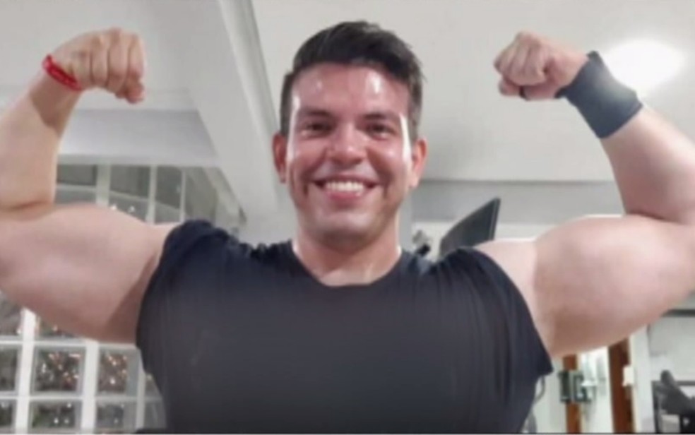 Personal trainer Murilo Morais foi preso suspeito de espancar a namorada quando iam para igreja em Goiânia — Foto: Reprodução/TV Anhanguera