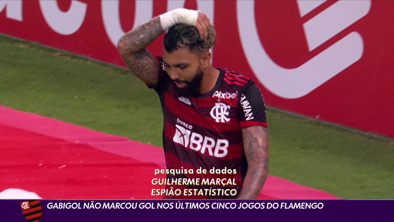 Gabigol não marcou gol nos últimos cinco jogos do Flamengo
