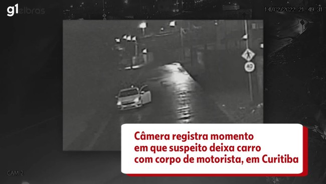 Cmera registra momento em que suspeito deixa carro com corpo de motorista, em Curitiba