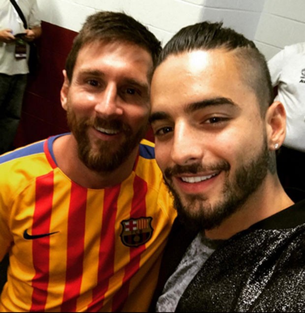 Messi e Maluma (Foto: Reprodução)