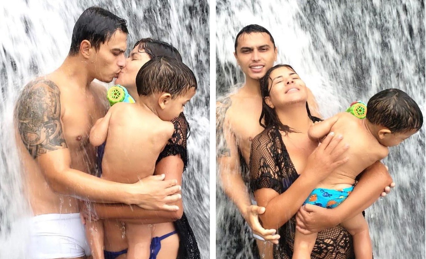 Mara Maravilha com o noivo, Gabriel Torres, e o filho, Benjamim, de 3 anos (Foto: Reprodução/Instagram)