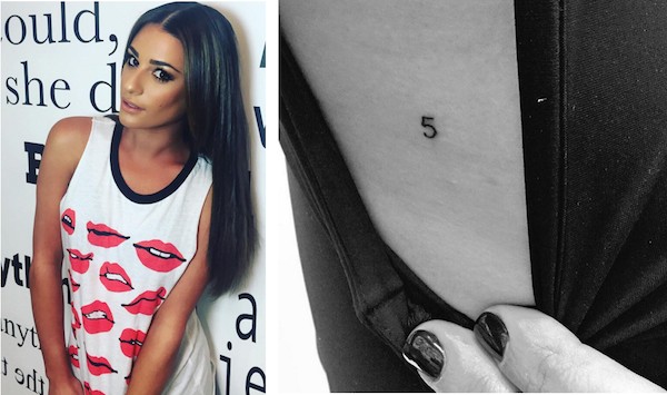 A tatuagem feita pela atriz Lea Michelle (Foto: Instagram)