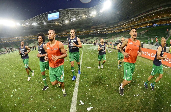 Dener, Kempes, Thiego, Neto, Ananias, Josimar, Canela e Caramelo Chapecoense Arena Palmeiras (Foto: Marcos Ribolli)