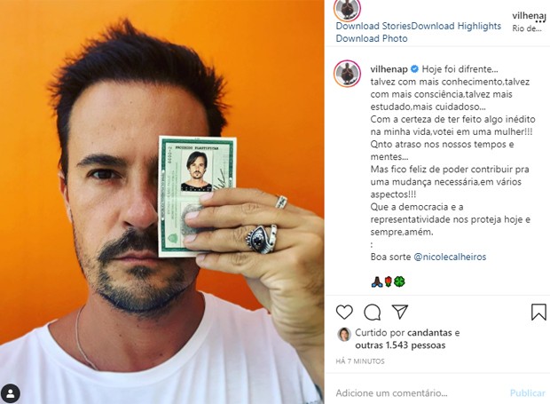 Paulo Vilhena votando (Foto: Reprodução/Instagram)