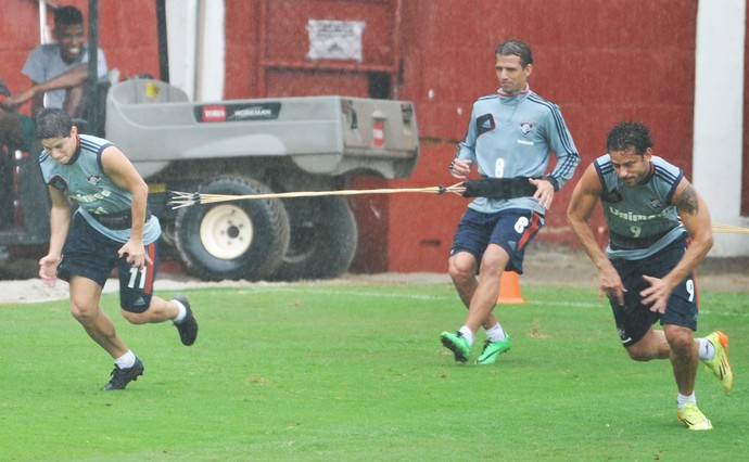 Treino do Fluminense - Conca, Diguinho e Fred (Foto: Moyses Ferman/Fotos Flu)
