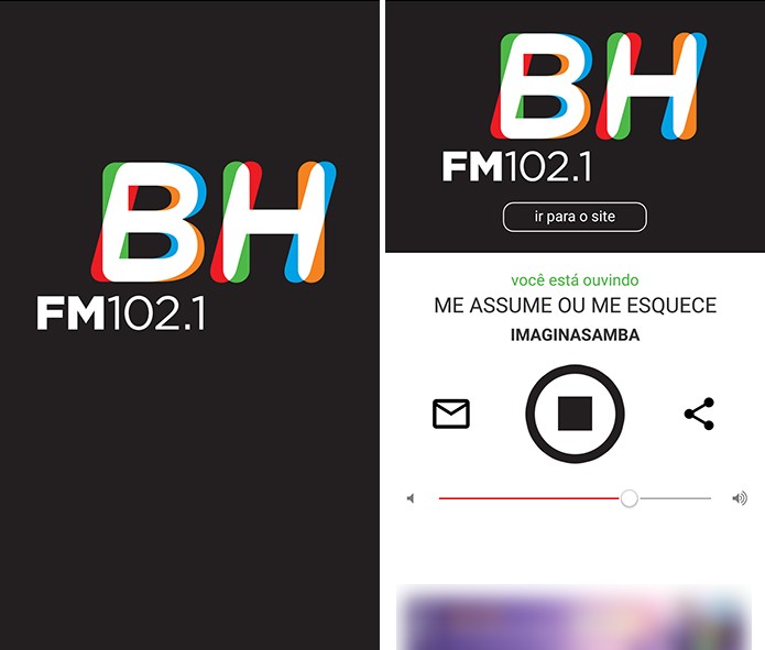 BH FM possui aplicativo para ouvir programação da rádio online (Foto: Reprodução/Elson de Souza)