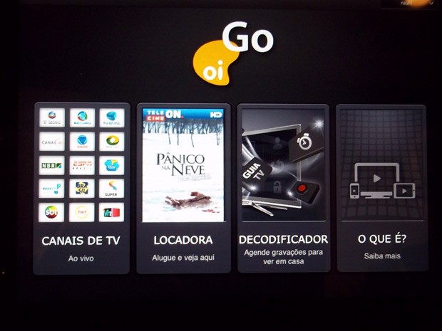 O aplicativo da Oi para TV em tablets (Foto: Lilian Quaino/G1)