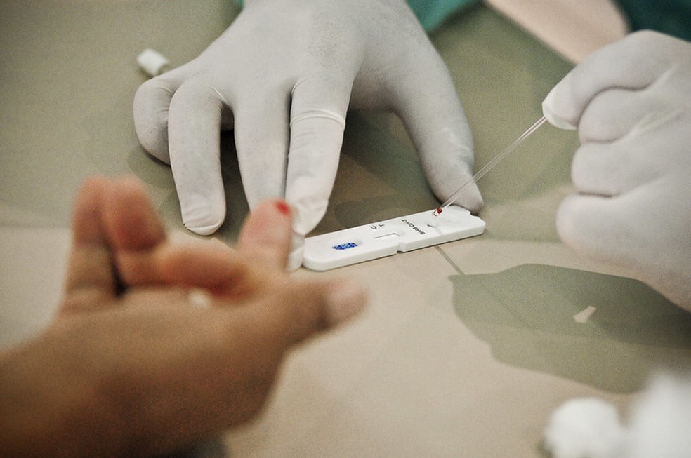 Secretaria de Saúde aplica testes rápidos para Covid-19. em imagem de arquivo — Foto: Breno Esaki/Saúde-DF