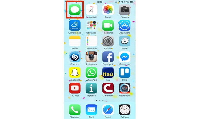 Entre no app de Mensagens do iPhone (Reprodução/ Gabriella Fiszman)