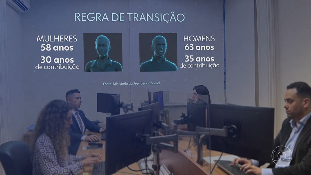 Regra de transição da reforma da Previdência — Foto: JN