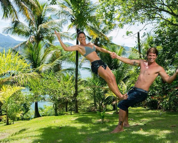 Casal fitness! Mário Frias e Juliana treinam juntos (Foto: Arquivo Pessoal)