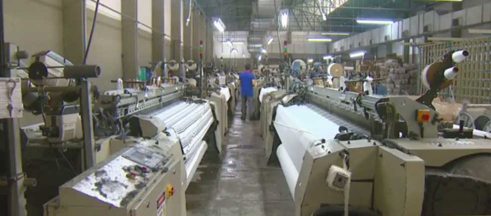 Indústria têxtil na região de Campinas (Foto: Reproduçã/EPTV)