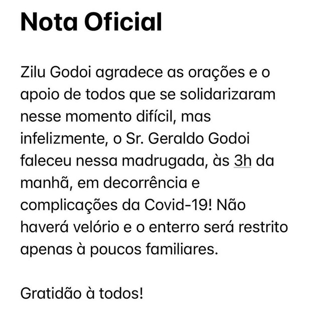 Publicação no perfil de Zilu Godói (Foto: Reprodução/Instagram)
