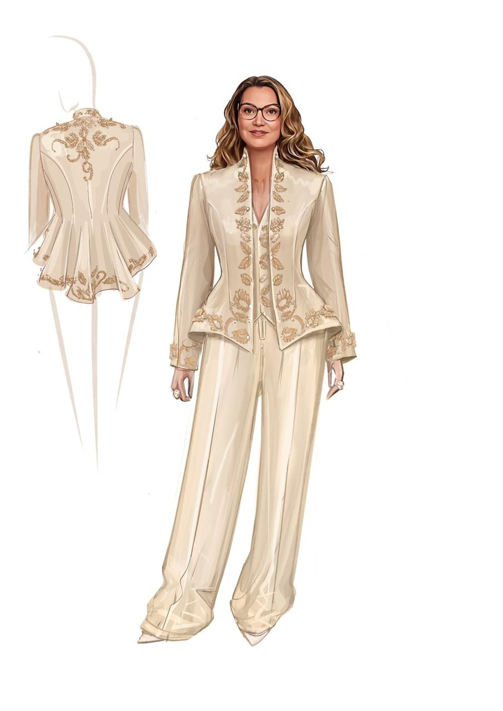 Janja elege look de Hel� Rocha em parceria com as bordadeiras de Timba�ba e com tingimento natural para posse de Lula � Foto: Divulga��o