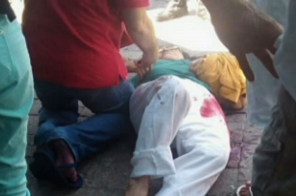 Idosa é baleada em crime de saidinha bancária em Fortaleza (Foto: TV Verdes Mares/Reprodulção)