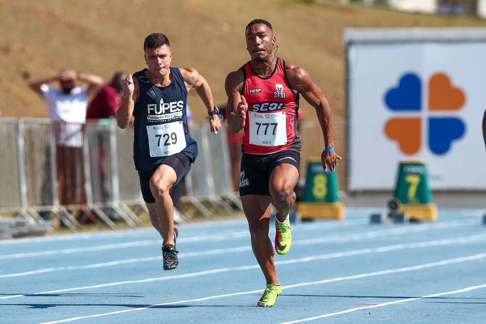 Erik Felipe Barbosa é o segundo homem mais veloz da história do atletismo brasileiro — Foto: Wagner do Carmo/CBAt