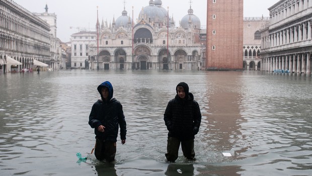 Inundação em Veneza (Foto: Getty Images)