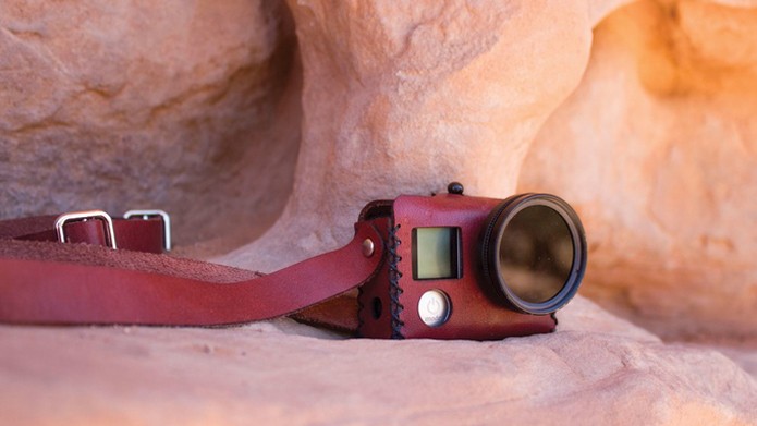 Case de couro foi desenhado para dar mais estilo para câmeras GoPro (Foto: Reprodução/Kickstarter)