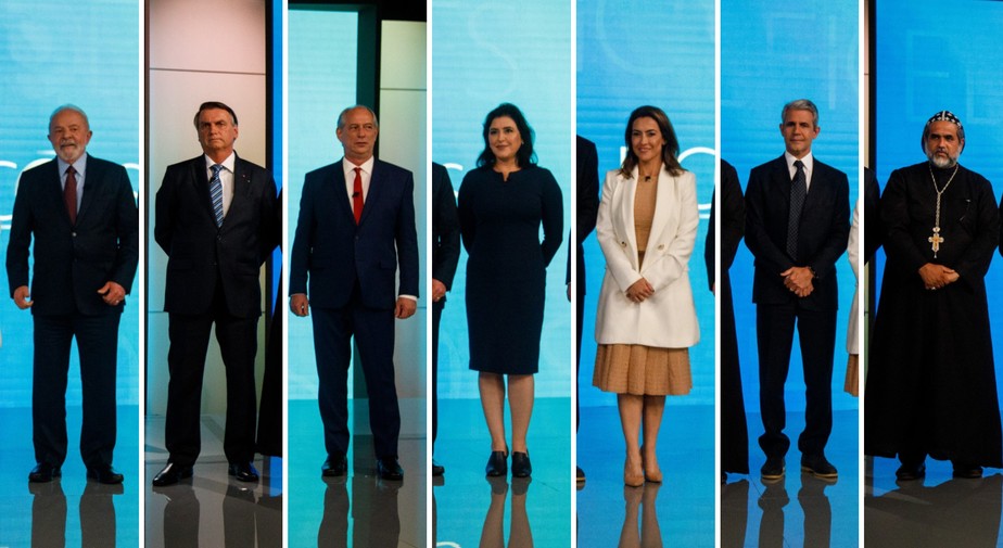 Os candidatos à Presidência da República antes do debate na TV Globo