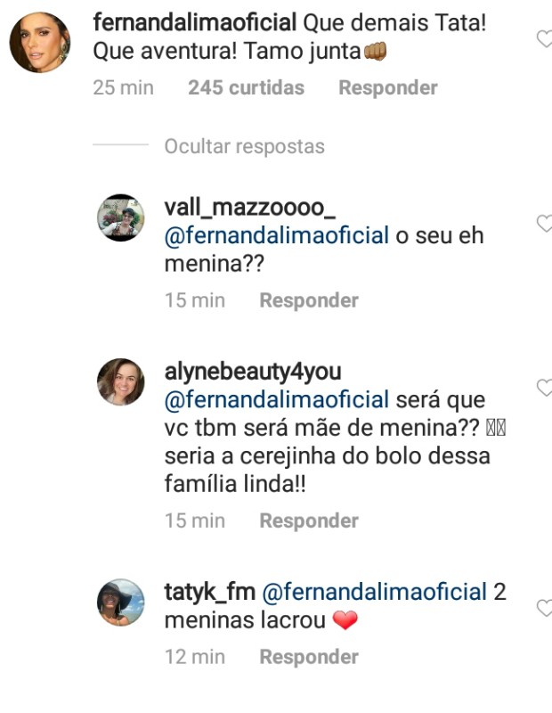 Fãs perguntam se Fernanda Lima espera uma menina (Foto: Reprodução Instagram)