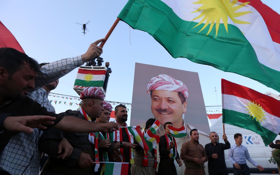 Curdos iraquianos votaram em referendo de independência (Foto: Safin Hamed/AFP)