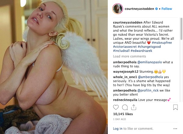 O post de protesto da atriz e modelo Courtney Stodden (Foto: Instagram)
