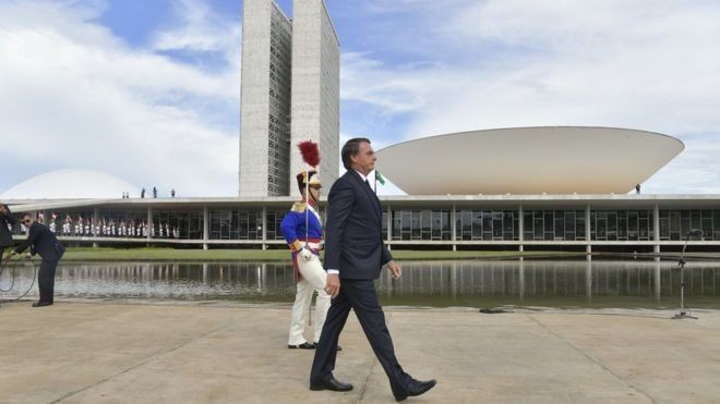 BBC: Bolsonaro passa em frente ao Congresso em seu dia de posse (Foto: MARCOS BRANDÃO/AGÊNCIA SENADO VIA BBC)