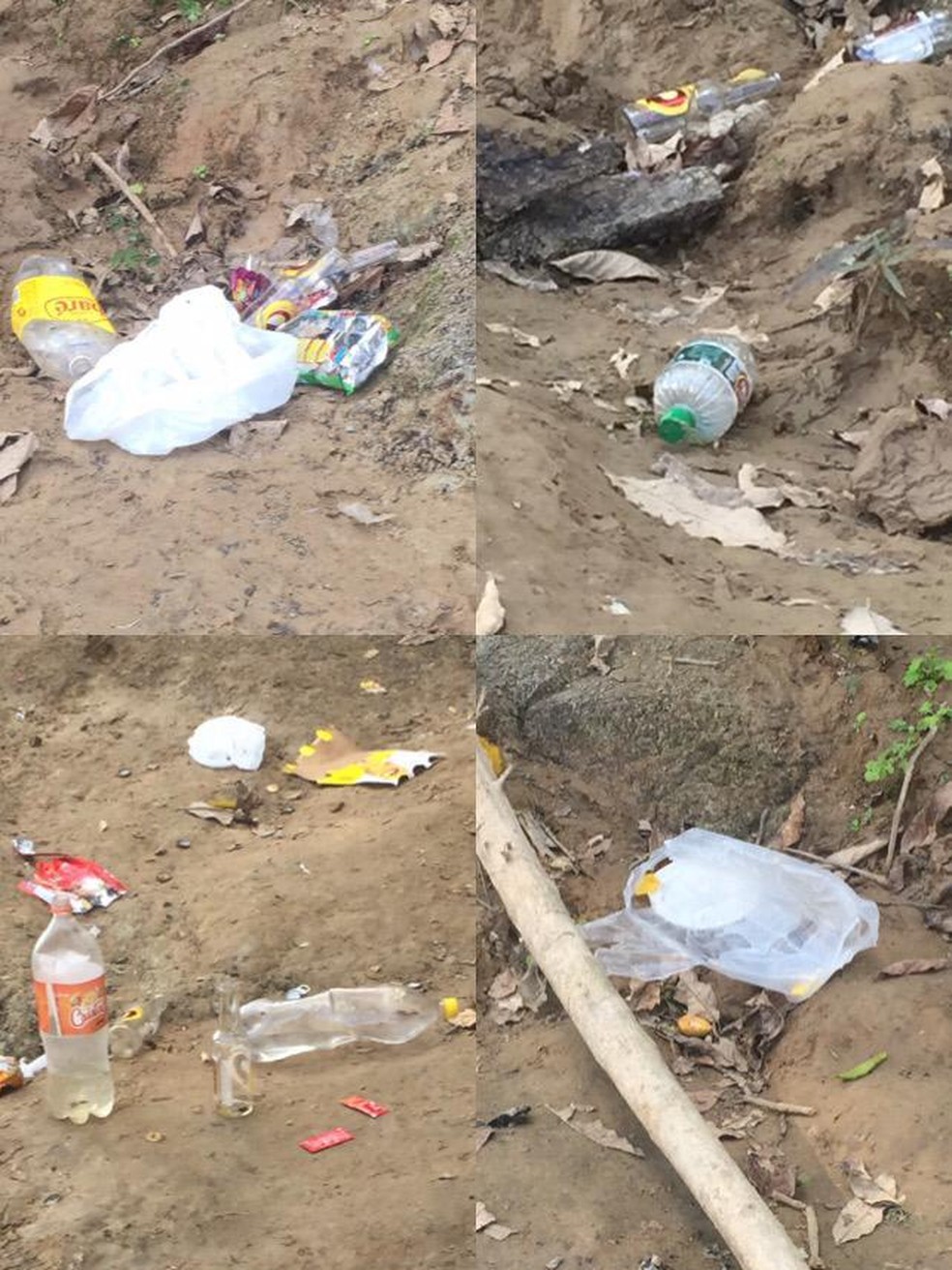 Lixo estava jogado às margens do rio no interior do Acre — Foto: Arquivo pessoal 