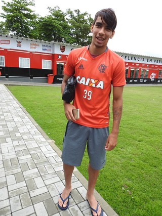 Paquetá abre o sorriso ao falar de seus planos com o Flamengo e a Seleção (Foto: Fred Gomes/GloboEsporte.com)
