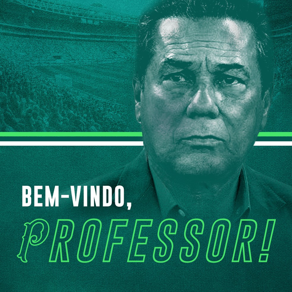 Anunciado pelo Palmeiras, Vanderlei Luxemburgo vai para a sua quinta passagem pelo Alviverde — Foto: Divulgação