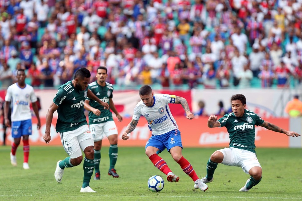 Bahia empatou em 1 a 1 com o Palmeiras na Fonte Nova — Foto: Felipe Oliveira / Divulgação / E C Bahia